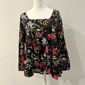 Anthropologie Black Peasant Top